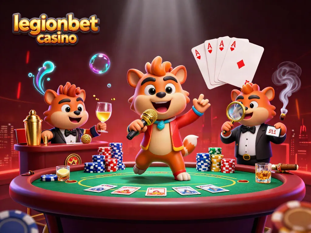 Experience the thrill of legionbet casino with hyenas in a vibrant casino scene.