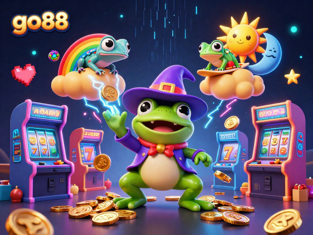 Bet big with go88 while enjoying a vibrant scene filled with golden coins and exciting gaming elements.