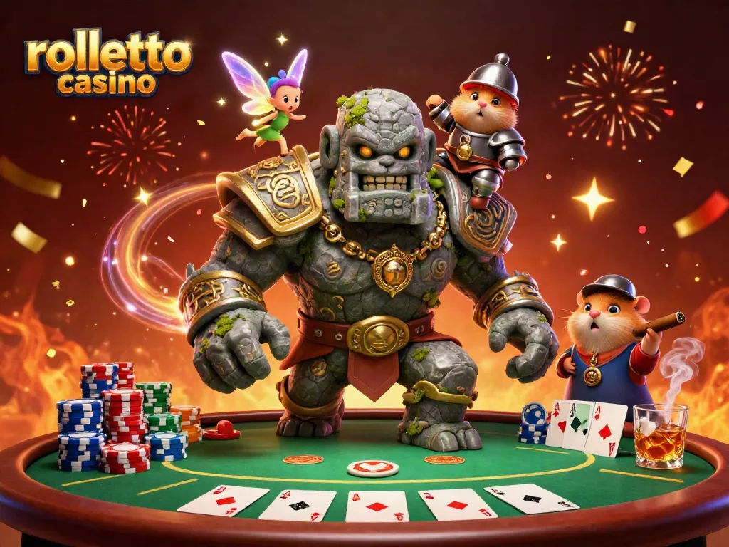 Experience the thrilling atmosphere of rolletto casino with vibrant characters and dynamic gaming elements.