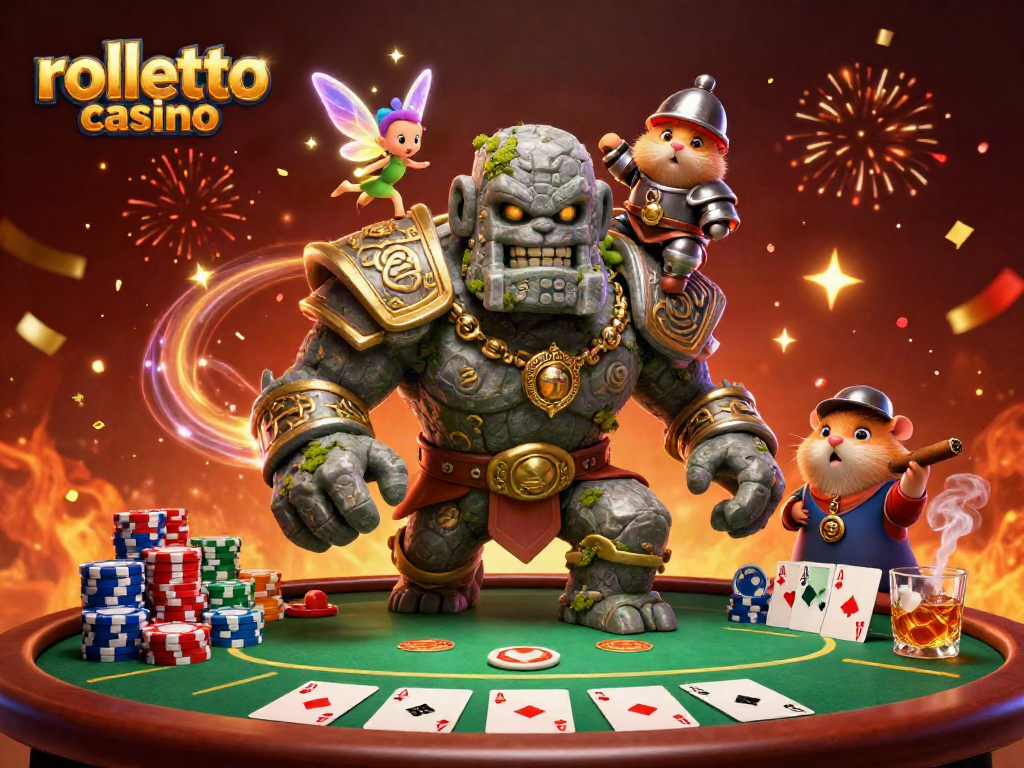 Experience the thrilling atmosphere of rolletto casino with vibrant characters and dynamic gaming elements.